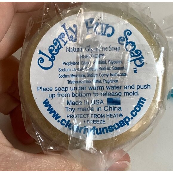 Natural Glycerine Soap Molded With Yellow Duck & Blue Bow 3" USA Clearly Fun - Picture 3 of 4